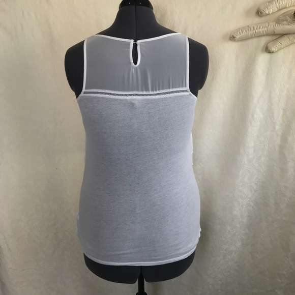 *4/$20* Express Layered Ruffle/Sheer White Top - Picture 4 of 7